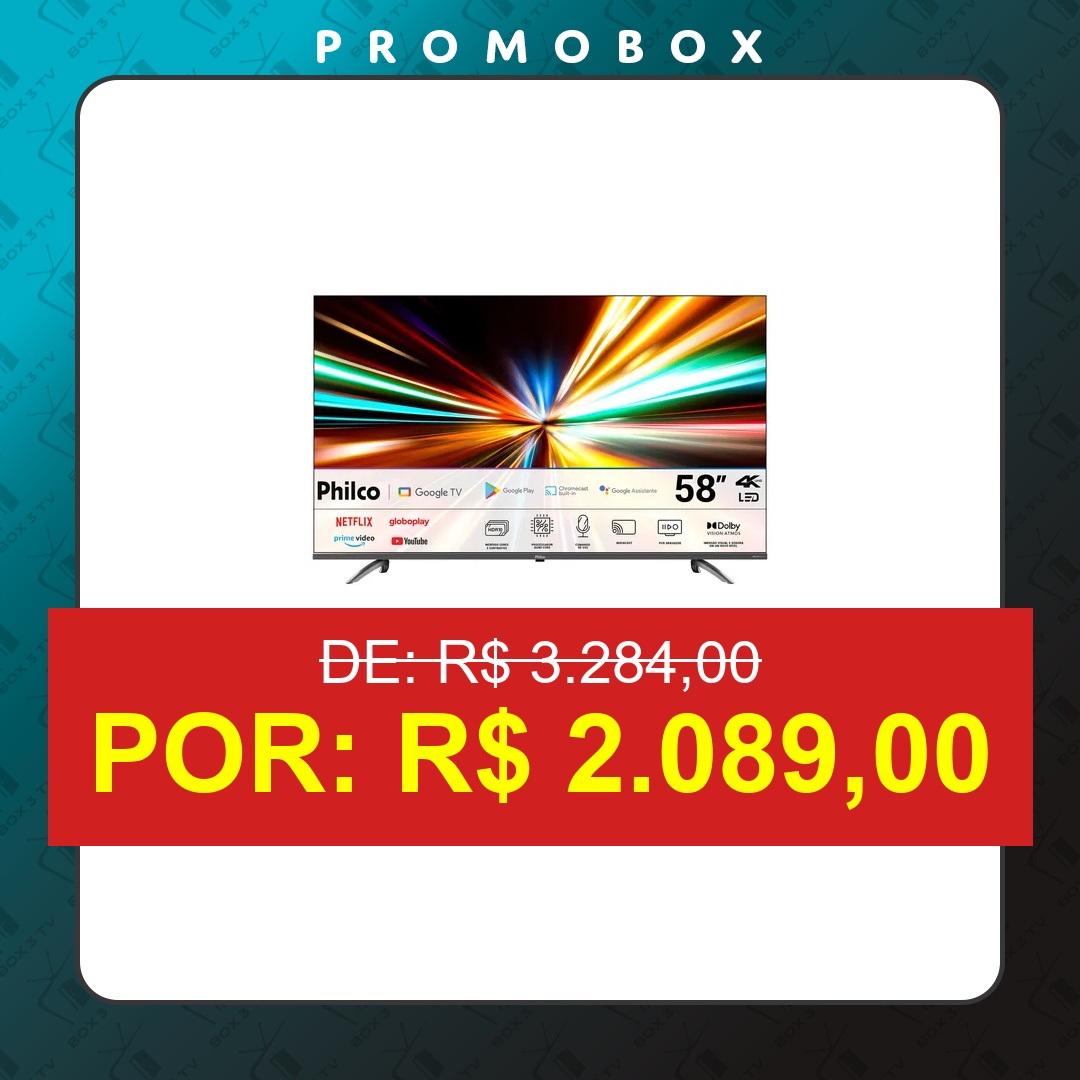 OFERTA: Smart Tv 58 Philco Led 4k Google Tv Hdr10 P58kga