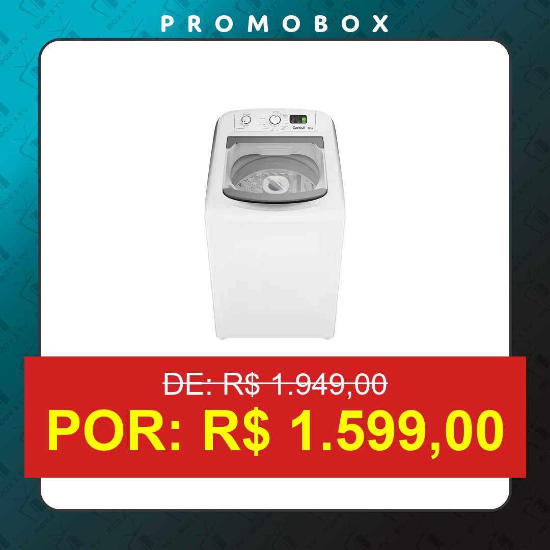 OFERTA: Máquina De Lavar Branca Consul 12kg Com Dosagem Econômica E Cor Branco 110v