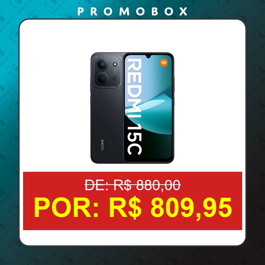 OFERTA: Celular Xiaomi Redmi 15c 256gb 8gb Ram Dual Sim Capa Protetora Cor Preto