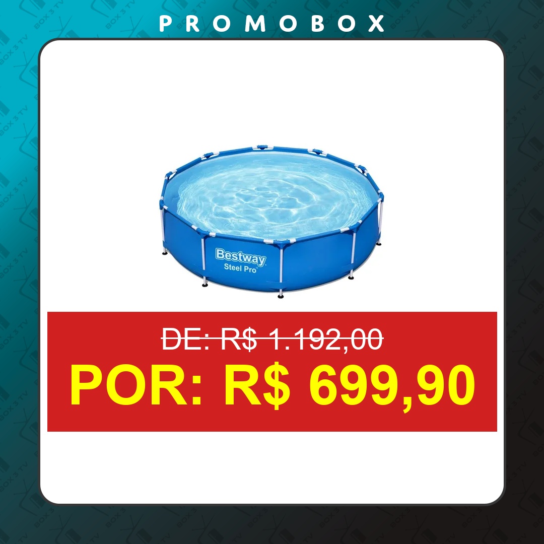 OFERTA: Piscina Estruturada Redonda Plástico Steel Frame Azul 4678l 76x305cm Bestway