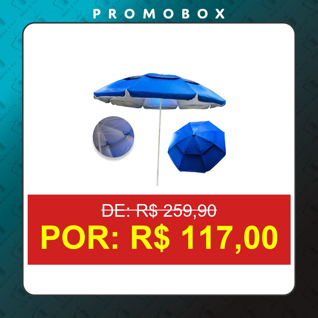 OFERTA: Guarda Sol Gigante 2,40m Uv Praia Piscina Respirável Verão Aleatório Lisa