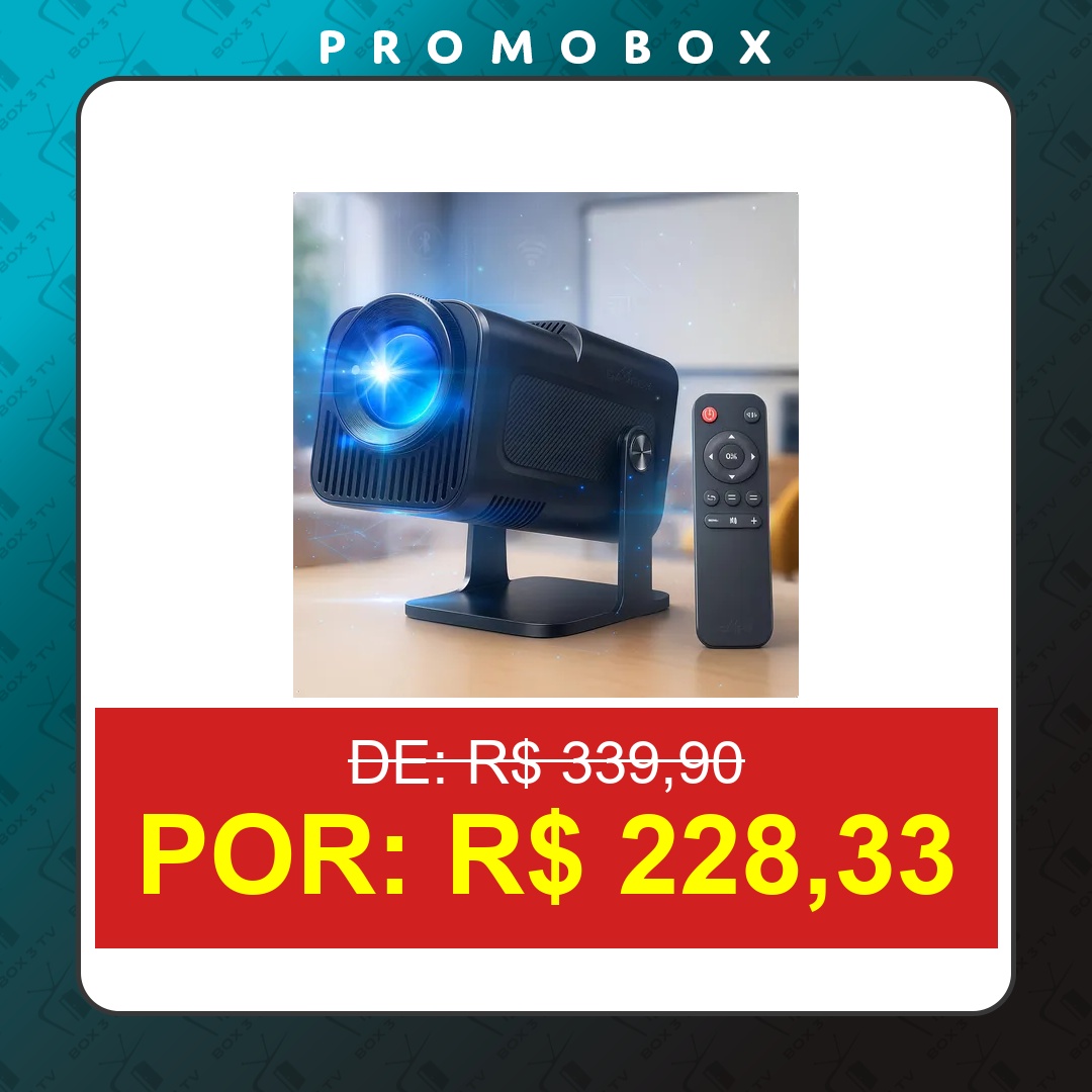 OFERTA: Projetor Hy320 Davely Smart Tv Android Wifi6 390 Ansi Lumens Full Hd 4k Mini Projetor Portátil Preto Com Controle Remoto – R$ 228,33