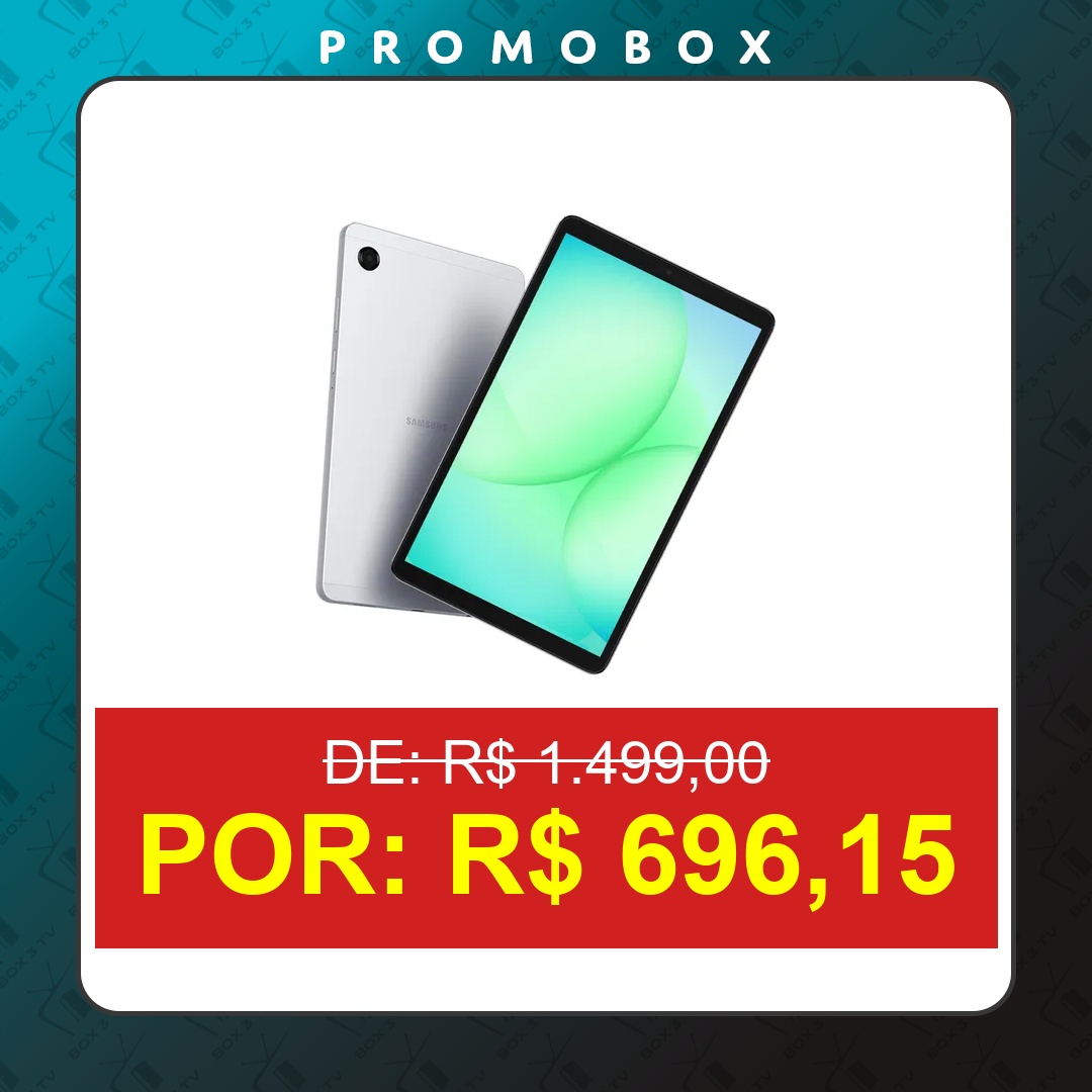 OFERTA: Galaxy Tab A11, 64gb, 4gb Ram, Tela De 8.7 , Bateria 5.100mah, Câmera Frontal 5mp, Câmera Traseira 8mp, Wifi Prata – R$ 696,15
