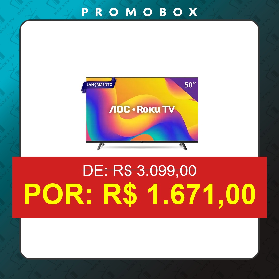 OFERTA: Smart Tv 50 Aoc 4k Dled 50u7045/78g Roku Tv Quad – R$ 1.671,00