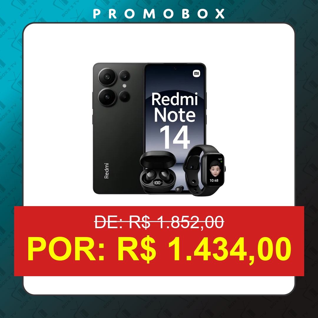 OFERTA: Redmi Note 14 256/8 Gb Lançamento 2025 Global C/ Brind +nf – R$ 1.434,00