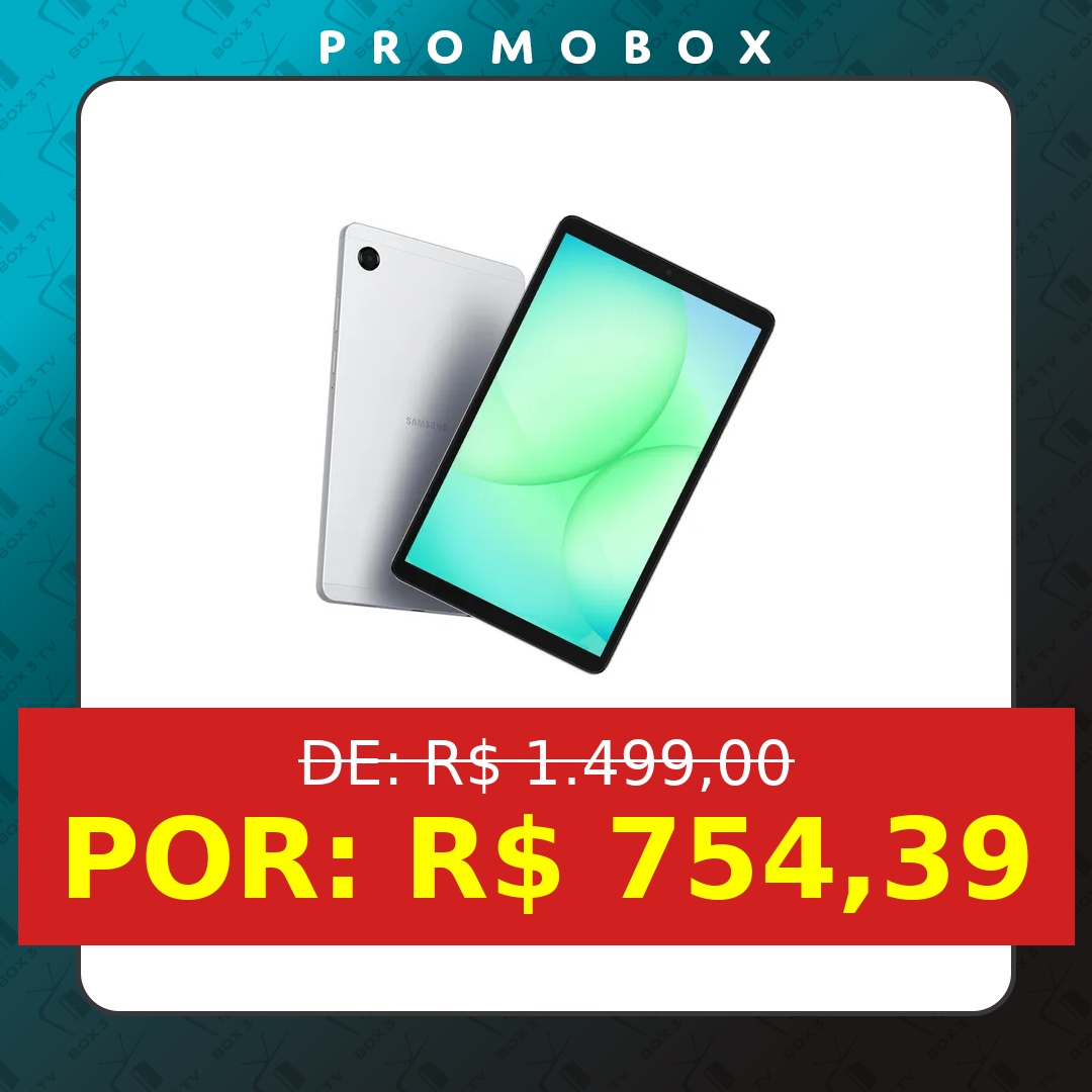 OFERTA: Galaxy Tab A11, 64gb, 4gb Ram, Tela De 8.7 , Bateria 5.100mah, Câmera Frontal 5mp, Câmera Traseira 8mp, Wifi Prata – R$ 754,39