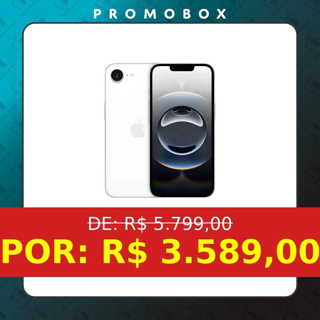 OFERTA: iPhone 16e (128 Gb) – Branco – Distribuidor Autorizado – R$ 3.589,00