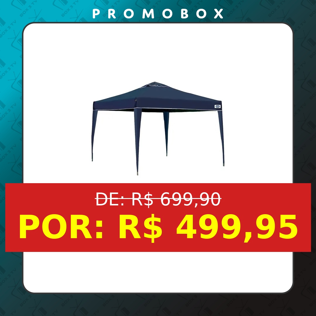 OFERTA: Gazebo Dobrável Mor 3×3 X-flex Articulado Resistente Azul – Tenda Desmontável Estrutura Articulada 3 Metros Tendal Prático – R$ 499,95