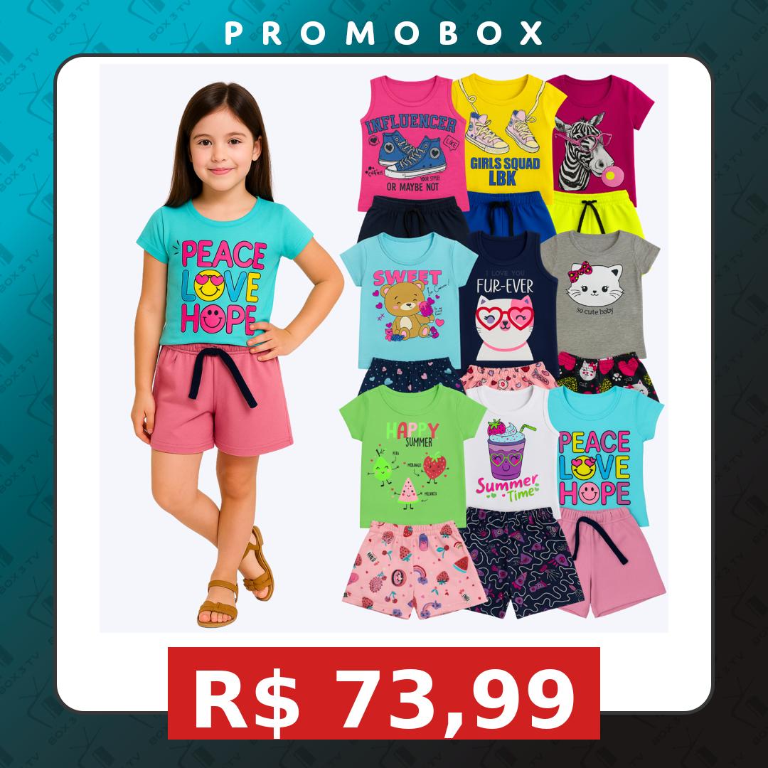Kit 10 Peças De Roupa Conjunto Infantil Menina = 5 Conjuntos Cor Menina / 8 Anos