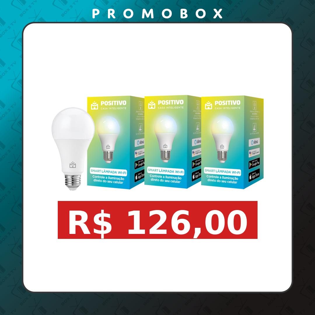Mercado Livre: Kit 3 Lâmpadas Smart Wi-Fi Positivo Casa Inteligente 9W Bivolt, Compatível com Alexa e Google Assistente, Controle por App e Voz, RGB