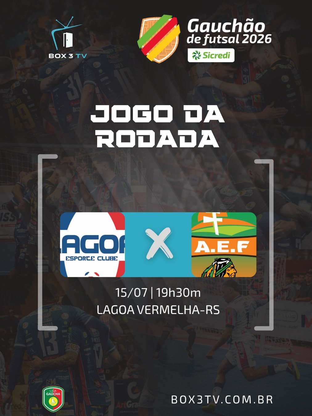 Post: 🏆 Gauchão de Futsal 2026 
⚽ Jogo da Roda…
