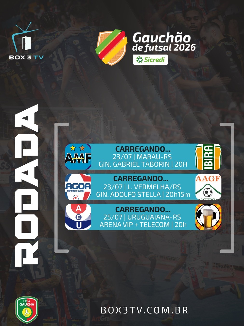 Post: 🔥⚽ Gauchão de Futsal 2026

Confira os jo…