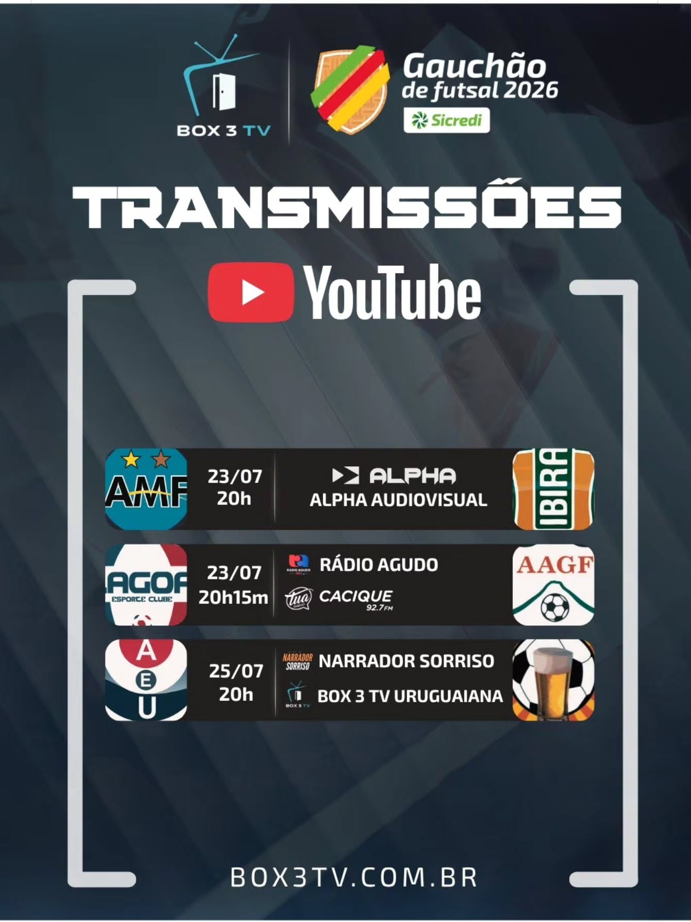 Post: ⚽🔥 A LIGA GAÚCHA DE FUTSAL 2026 está ao …