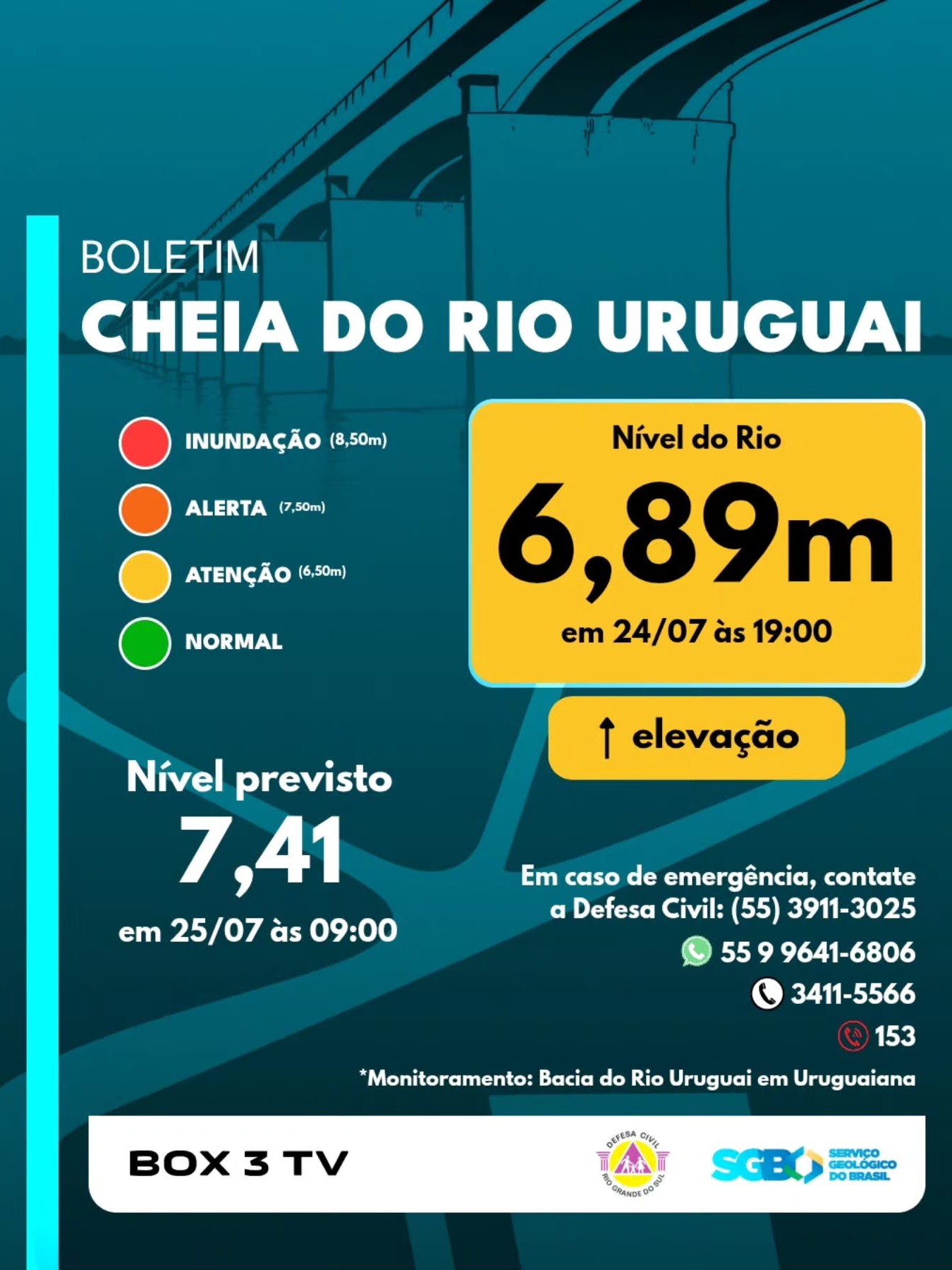 Post: ​🚨 BOLETIM INFORMATIVO: CHEIA DO RIO URU…