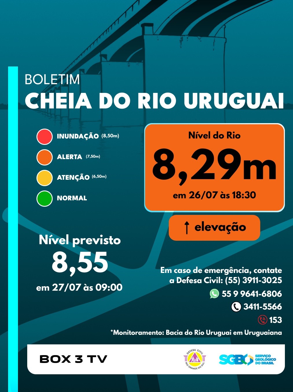 Post: 📢 BOLETIM ATUALIZADO: CHEIA DO RIO URUGU…