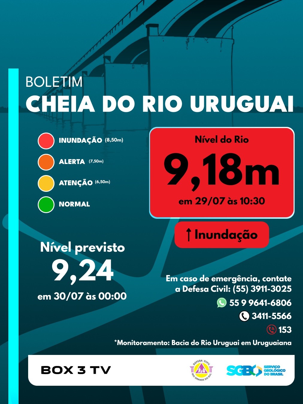 Post: 🚨 Boletim Cheia do Rio Uruguai 🚨
📍 Urugu…