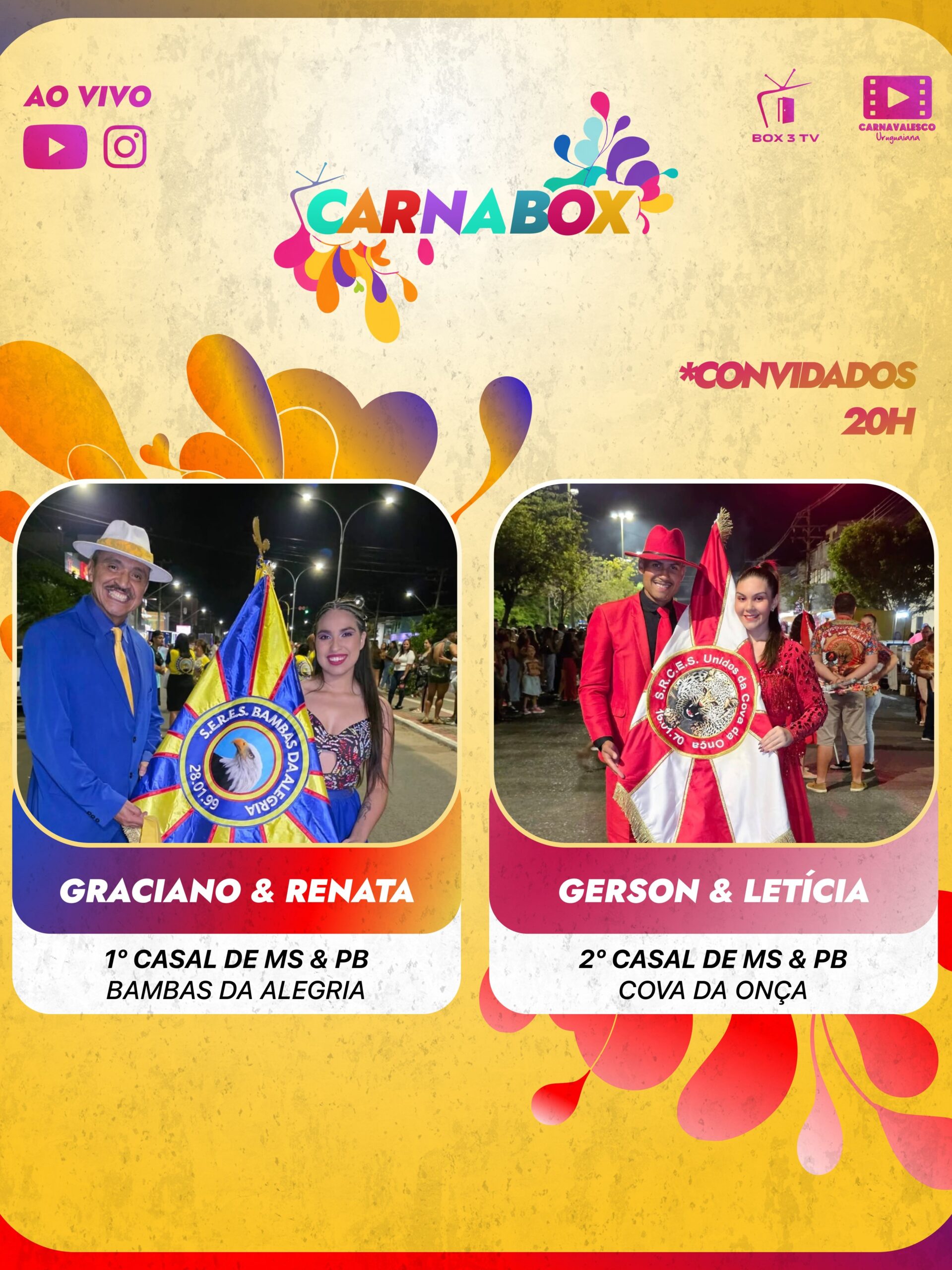 Post: O CarnaBox recebe Graciano e Renata, 1º …