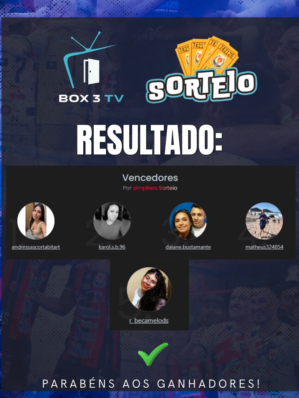 Post: Sorteio encerrado, e já temos os grandes…