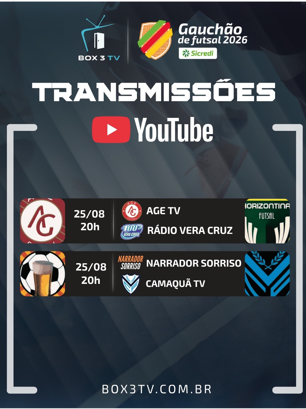 Post: 🚨 HOJE TEM FUTSAL! ⚽🔥

Se liga na progra…