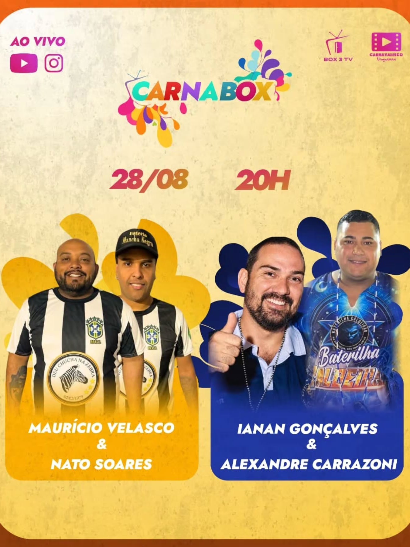 Post: SEXTA TEM CARNABOX! 

Dia 28/08, às 20h,…