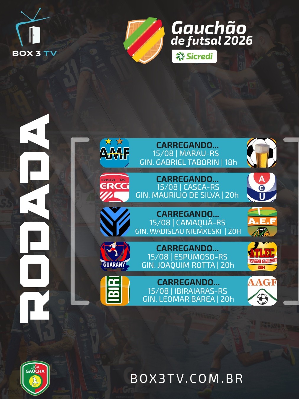 Post: 🔥⚽ Gauchão de Futsal 2026⚽🔥
Confira os c…