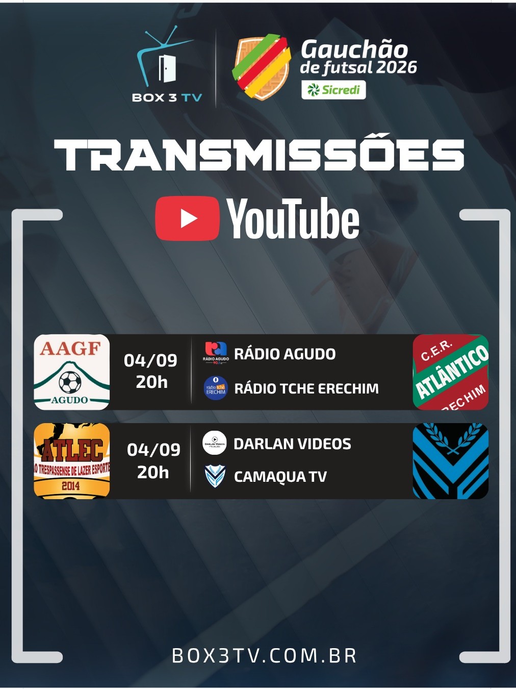 Post: 🔥⚽ O Gauchão de Futsal 2026!

📺 As trans…