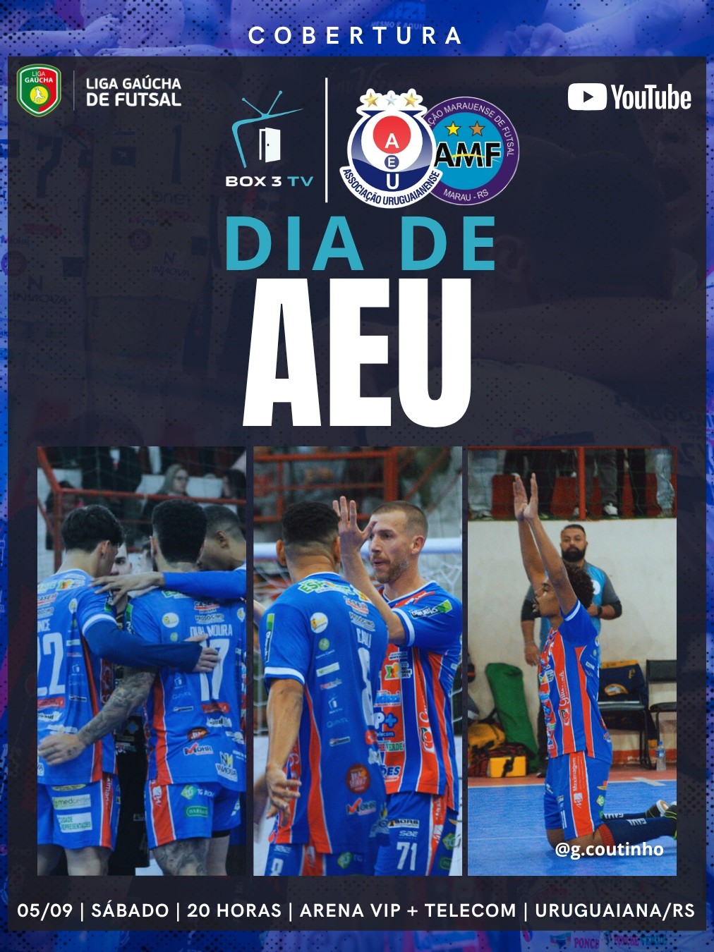 Post: 🔥 DIA DE AEU 🔥
É sábado de futsal em Uru…